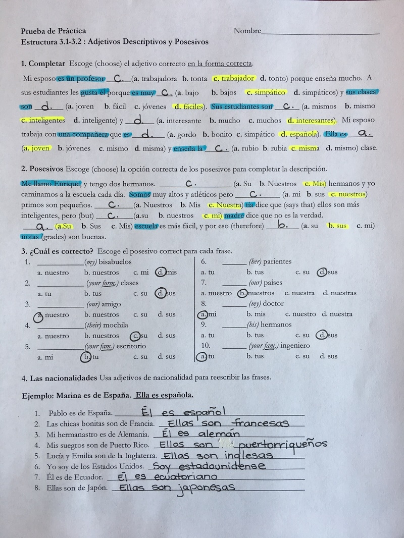 estructura spanish worksheet answers estructura spanish worksheet answers