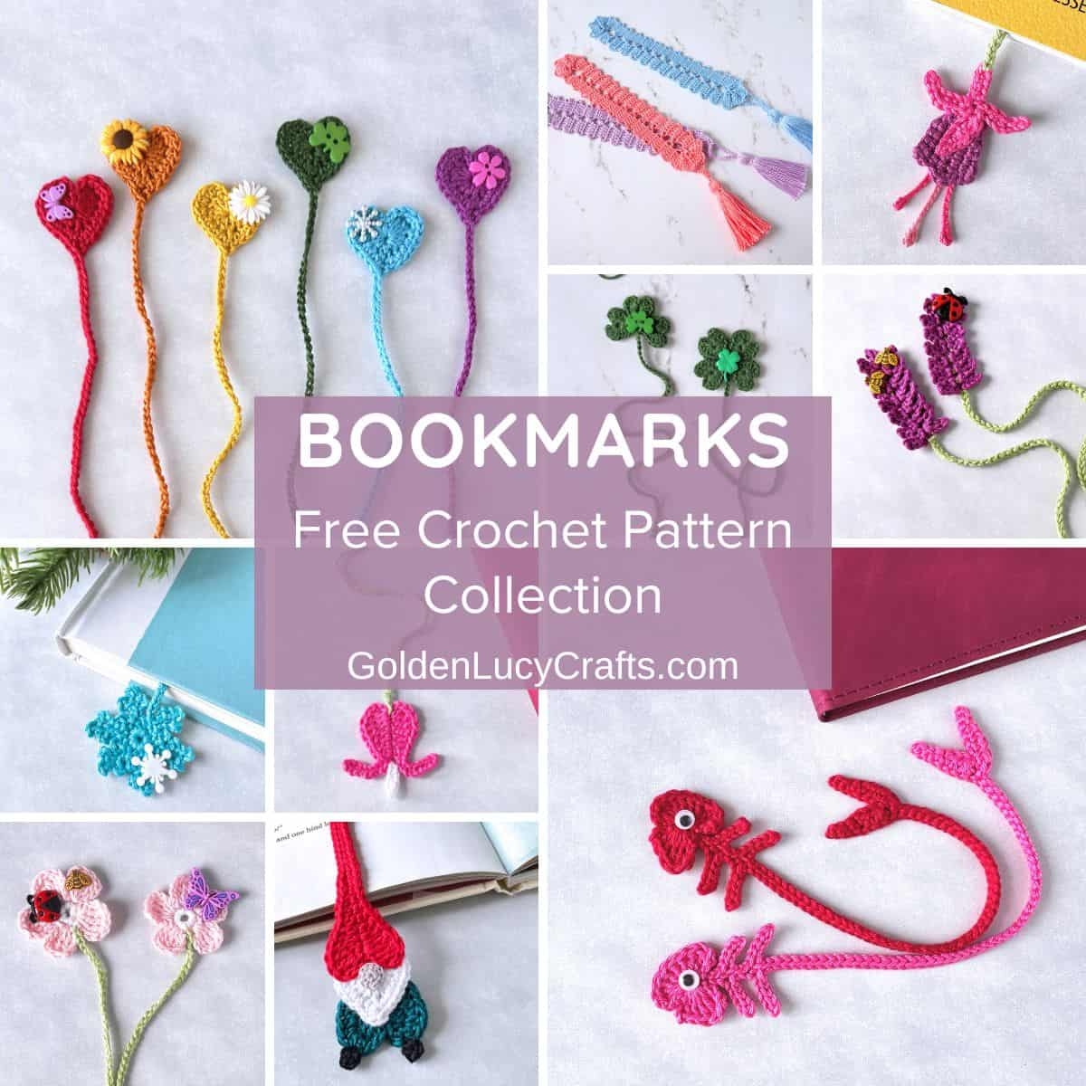 Bookmark Free Crochet Pattern Collection GoldenLucyCrafts Bookmark Free Crochet Pattern Collection GoldenLucyCrafts