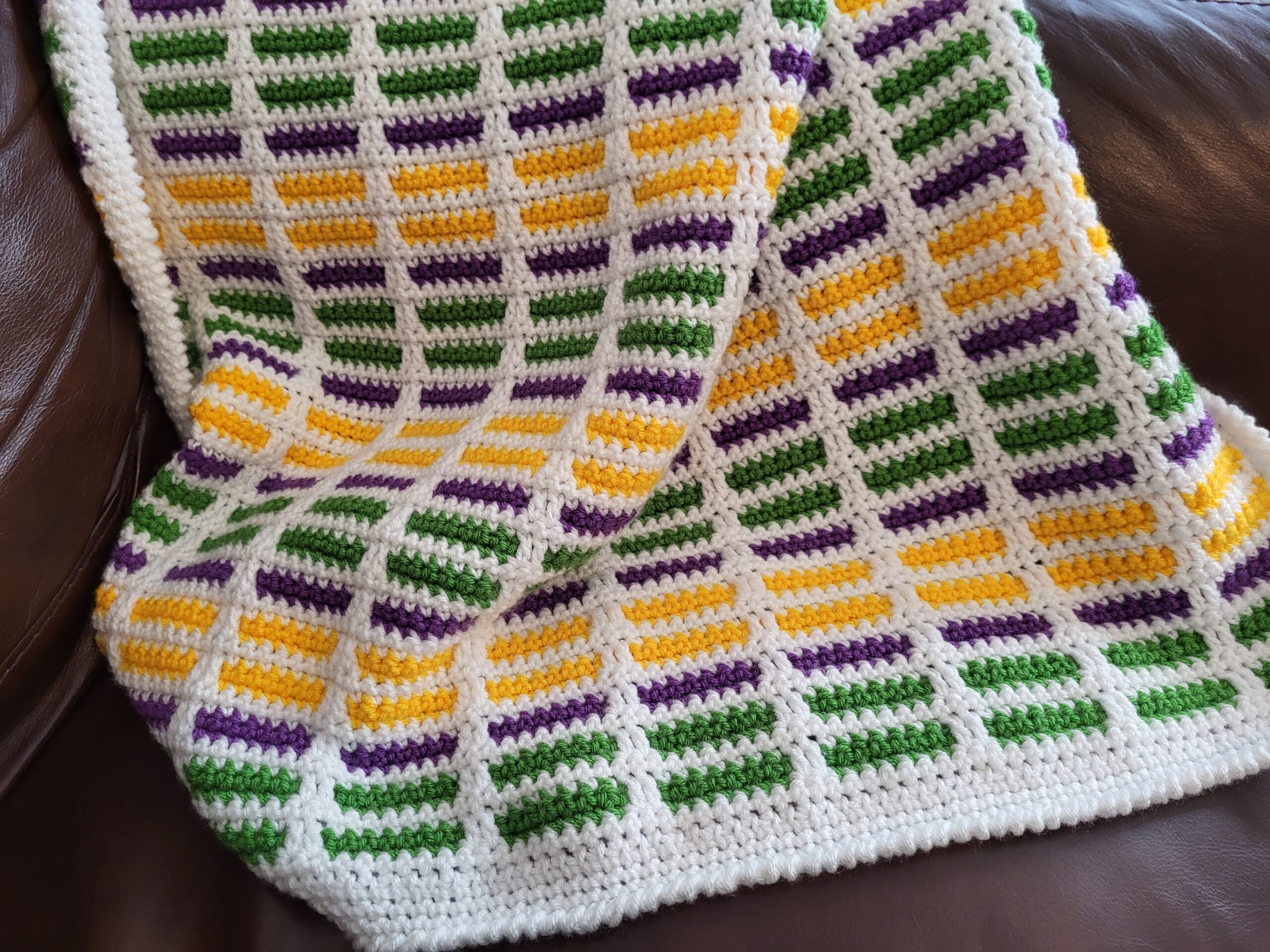 Bright Bricks Mosaic Crochet Blanket BlanketswithHeart Bright Bricks Mosaic Crochet Blanket BlanketswithHeart