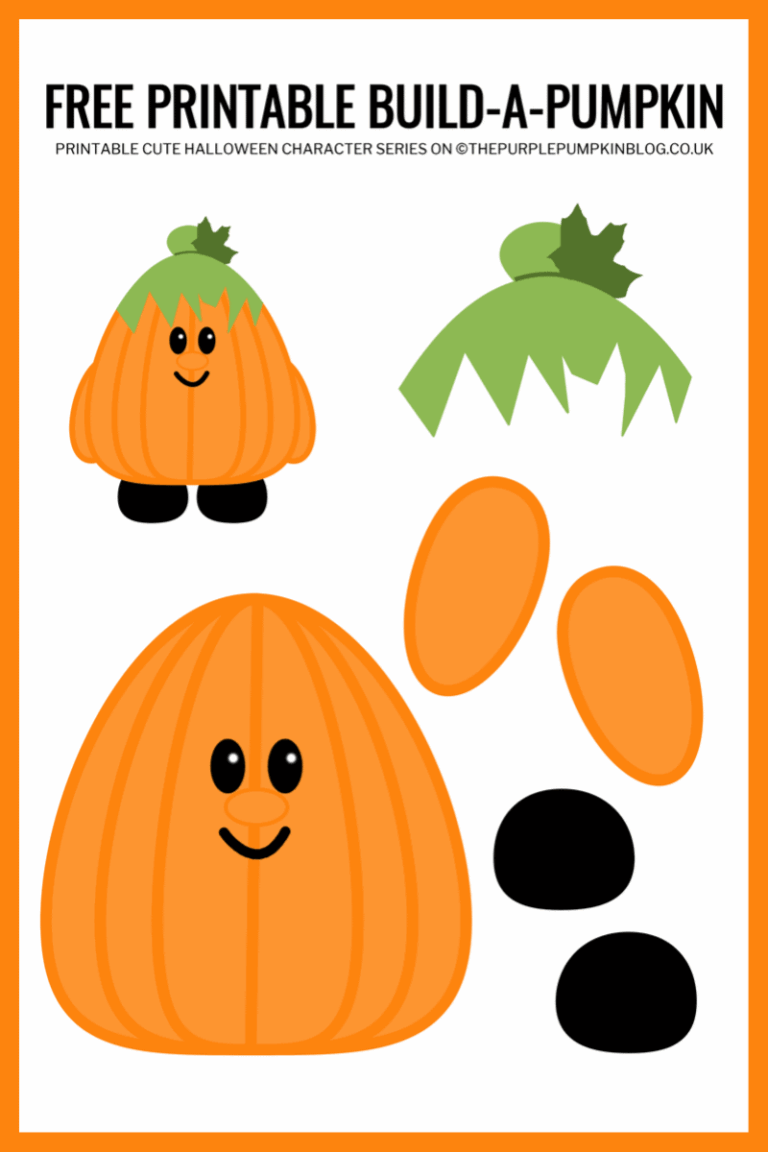 Build a Pumpkin Free Printable Halloween Paper Craft For Kids