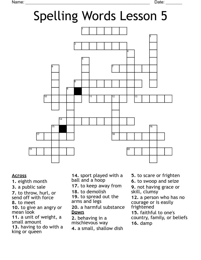 Butt Crossword WordMint