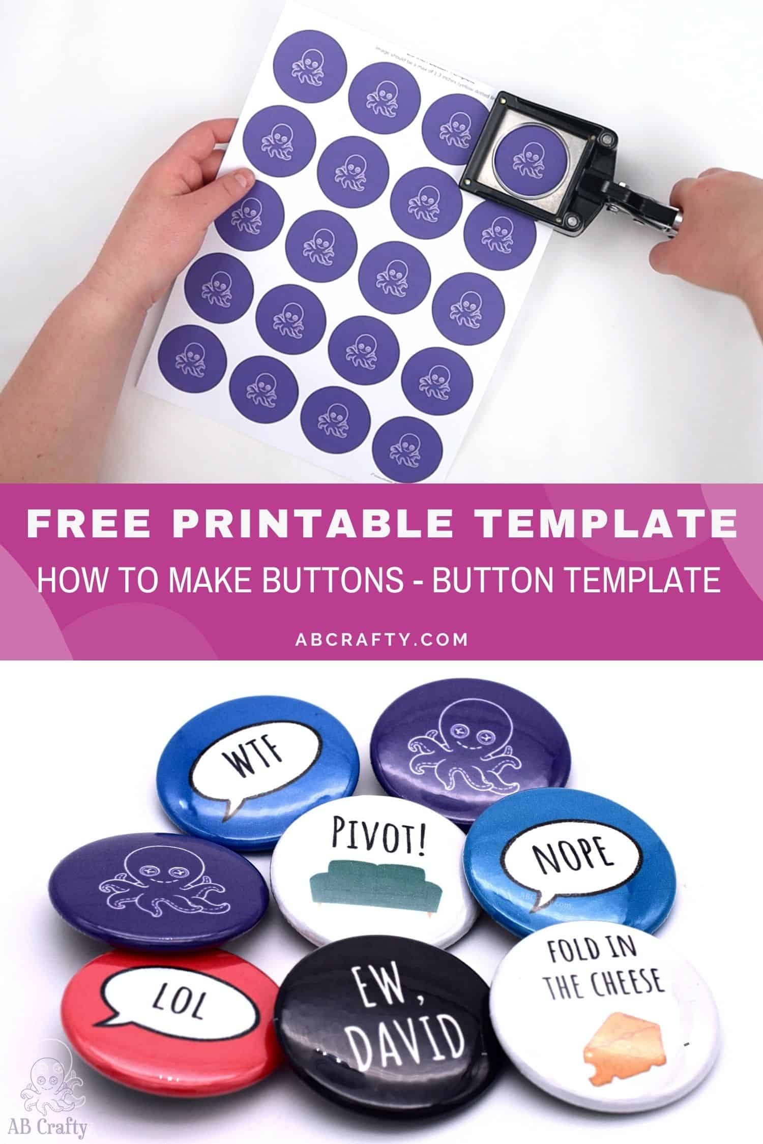 Button Template In 4 Sizes Free Download AB Crafty