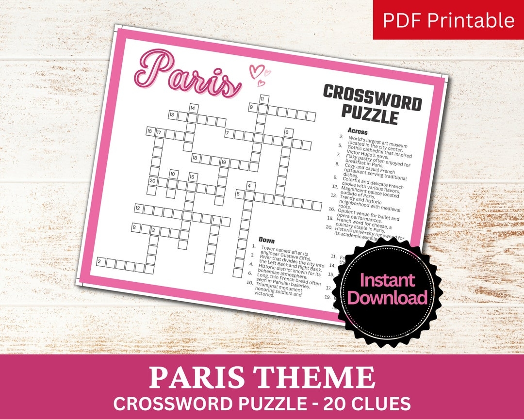 Buy Paris Crossword Puzzle Printable Game Fun Travel Theme Birthday Activity Love France City French Gathering Word Game PDF Parisian Party Online In India Etsy Buy Paris Crossword Puzzle Printable Game Fun Travel Theme Birthday Activity Love France City French Gathering Word Game PDF Parisian Party Online In India Etsy