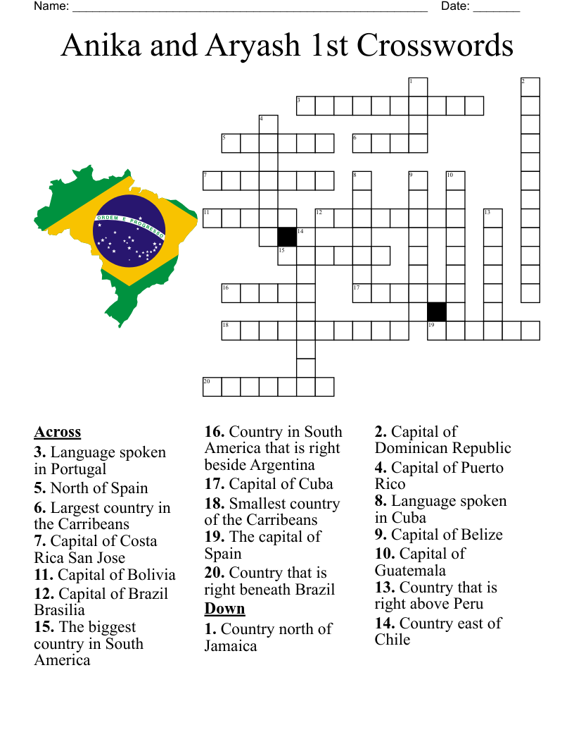 Capital Cities Of The World Crossword WordMint