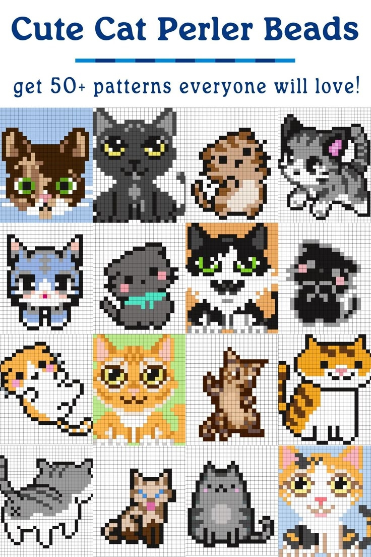 Cat Perler Beads Over 50 Free Patterns 