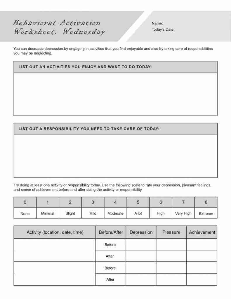 behavioral activation worksheet pdf behavioral activation worksheet pdf