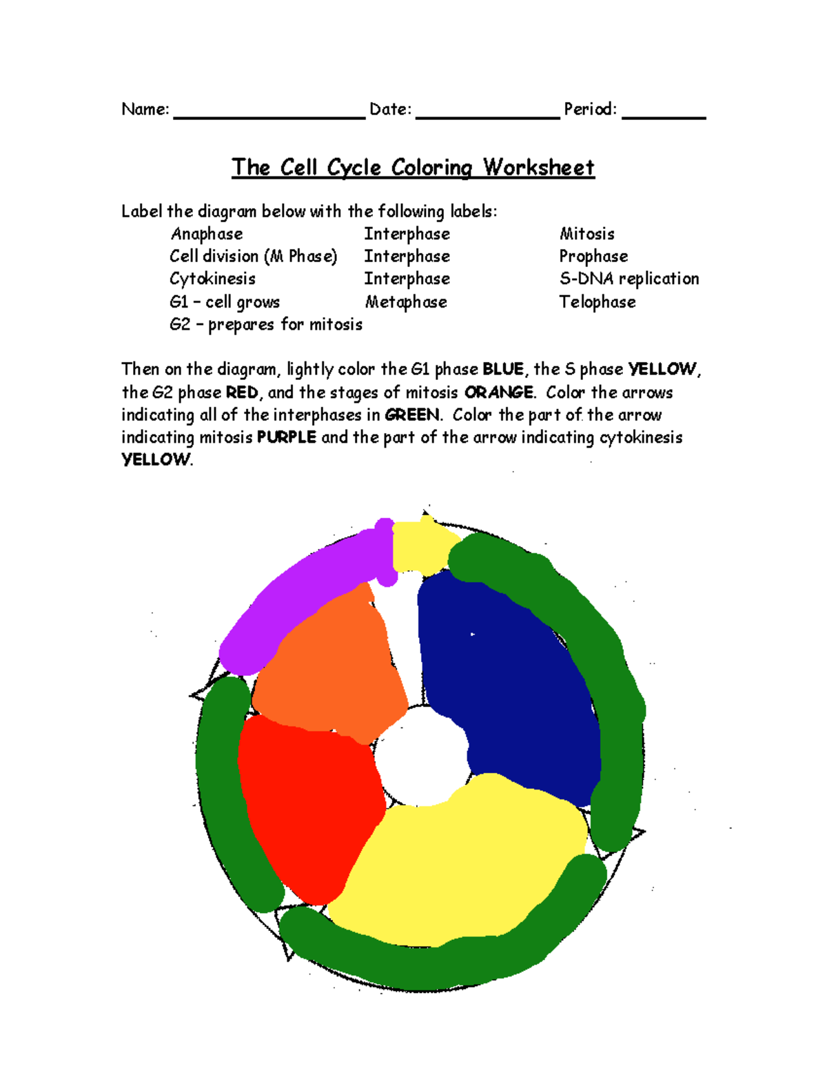Cell Cycle Worksheet N A Name Date Period The Cell Cycle Coloring Worksheet Label The Diagram Studocu Cell Cycle Worksheet N A Name Date Period The Cell Cycle Coloring Worksheet Label The Diagram Studocu
