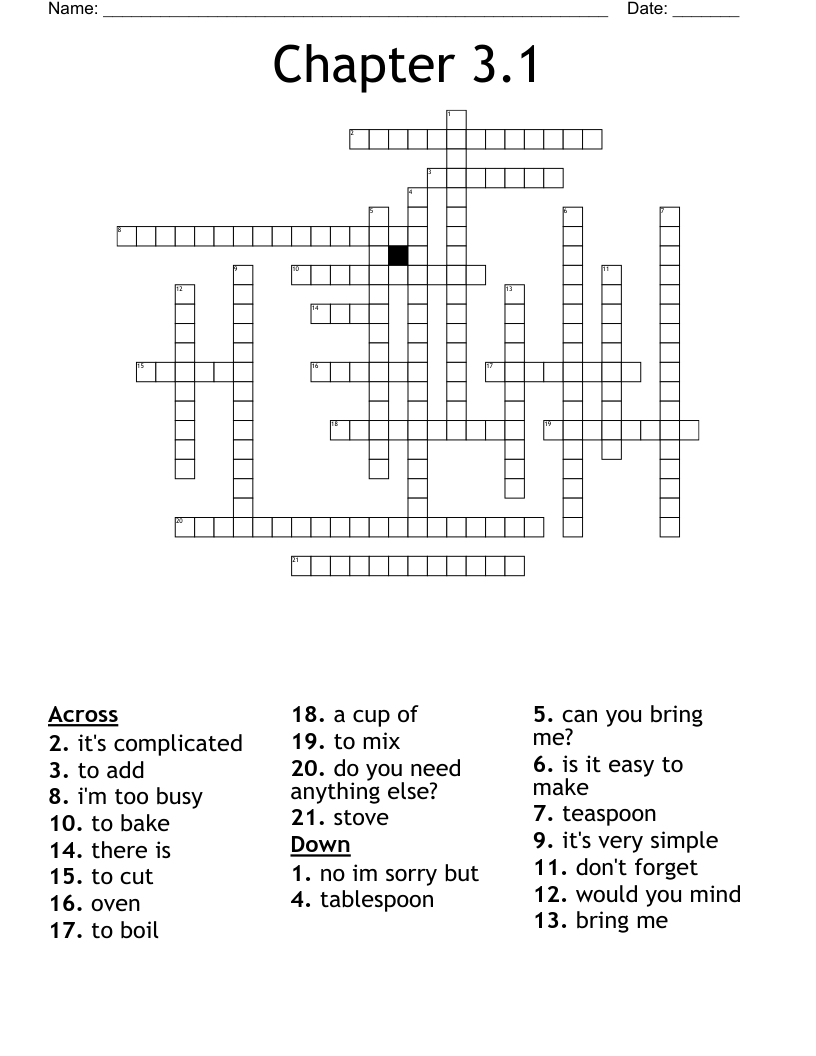 Chapter 3 1 Crossword WordMint Chapter 3 1 Crossword WordMint