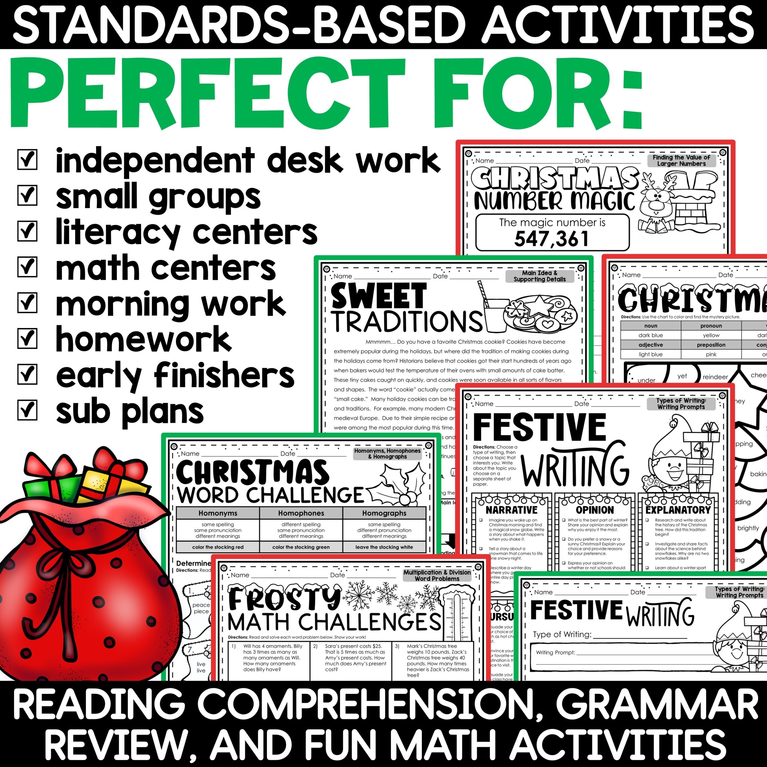 Christmas Math Worksheets Christmas Reading Comprehension Passages Activities A Love Of Teaching Kim Miller Christmas Math Worksheets Christmas Reading Comprehension Passages Activities A Love Of Teaching Kim Miller