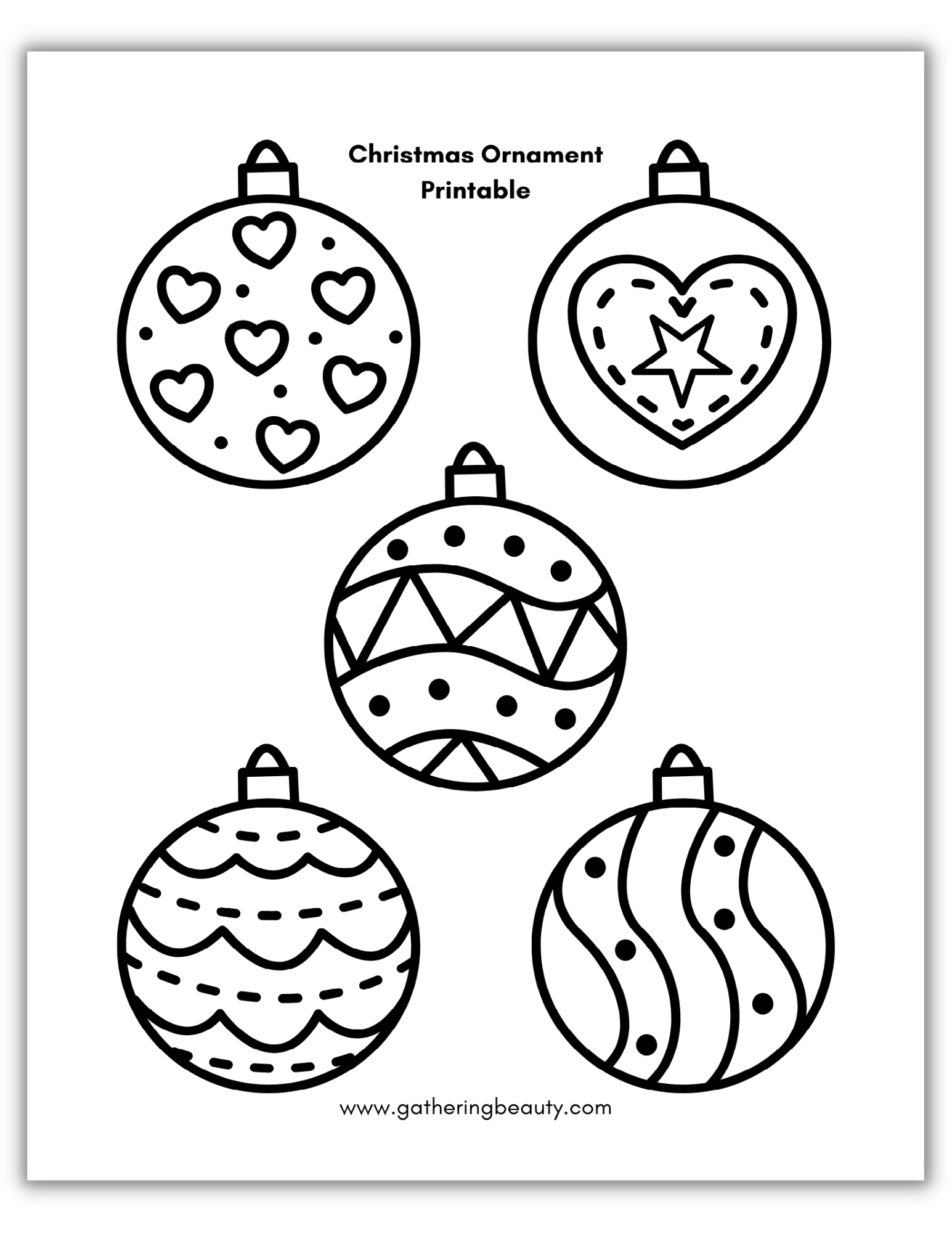 Christmas Ornament Printable Gathering Beauty Christmas Ornament Printable Gathering Beauty