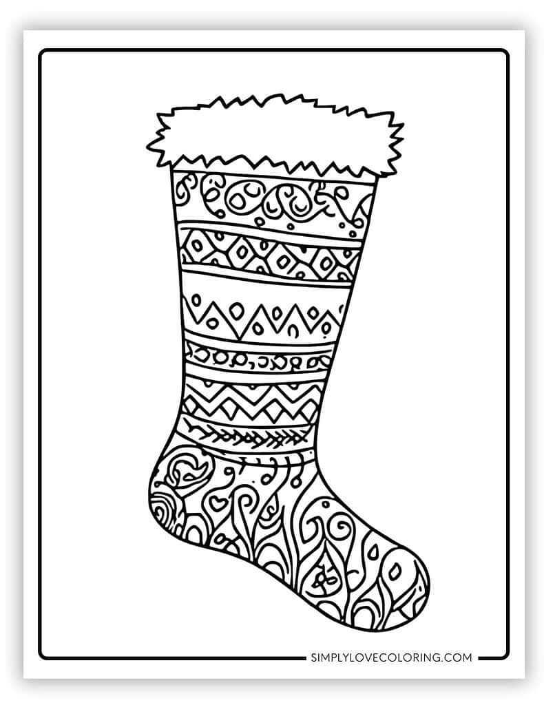 large printable stocking template large printable stocking template