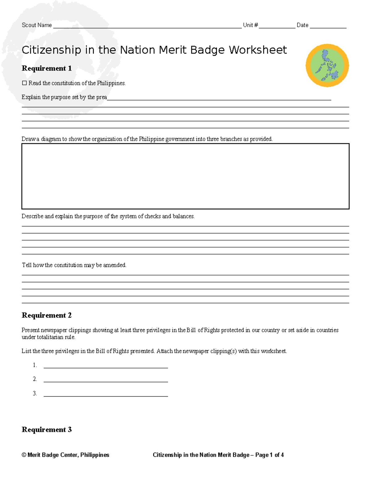 citizenship in the nation merit badge worksheet citizenship in the nation merit badge worksheet