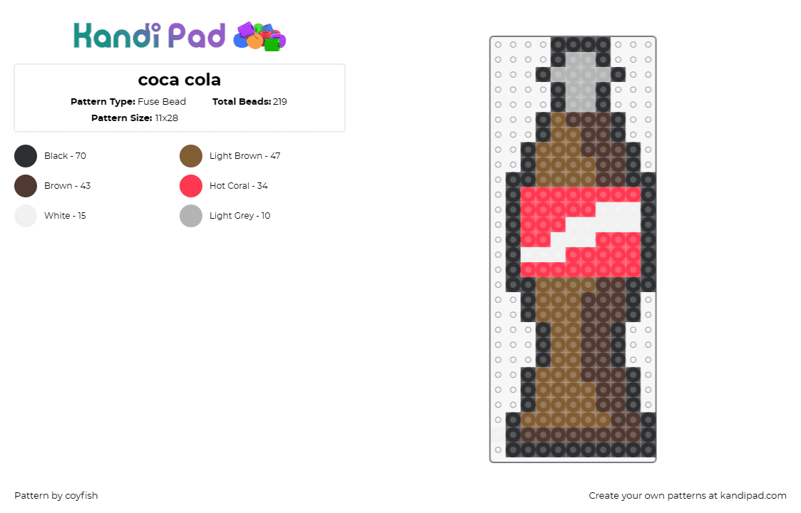 Coca Cola Kandi Pad Kandi Patterns Fuse Bead Patterns Pony Bead Patterns Coca Cola Kandi Pad Kandi Patterns Fuse Bead Patterns Pony Bead Patterns
