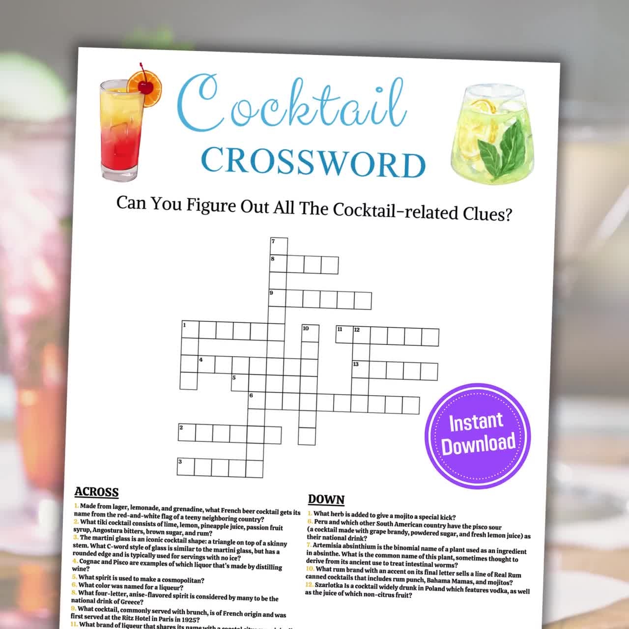 Cocktail Crossword Game Printable Cocktail Crossword Puzzle Game Cocktail Party Games Cocktail Trivia Game Instant Download PDF Etsy Cocktail Crossword Game Printable Cocktail Crossword Puzzle Game Cocktail Party Games Cocktail Trivia Game Instant Download PDF Etsy