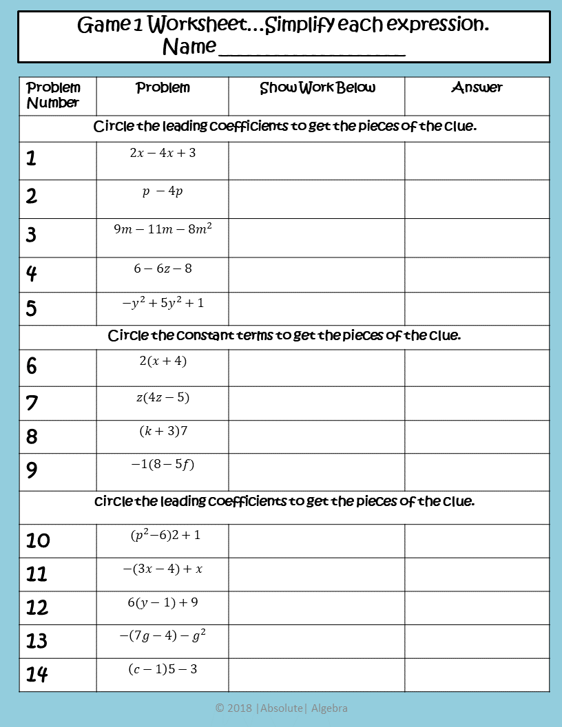 Combining Like Terms Using The Distributive Property Absolute Algebra Combining Like Terms Using The Distributive Property Absolute Algebra