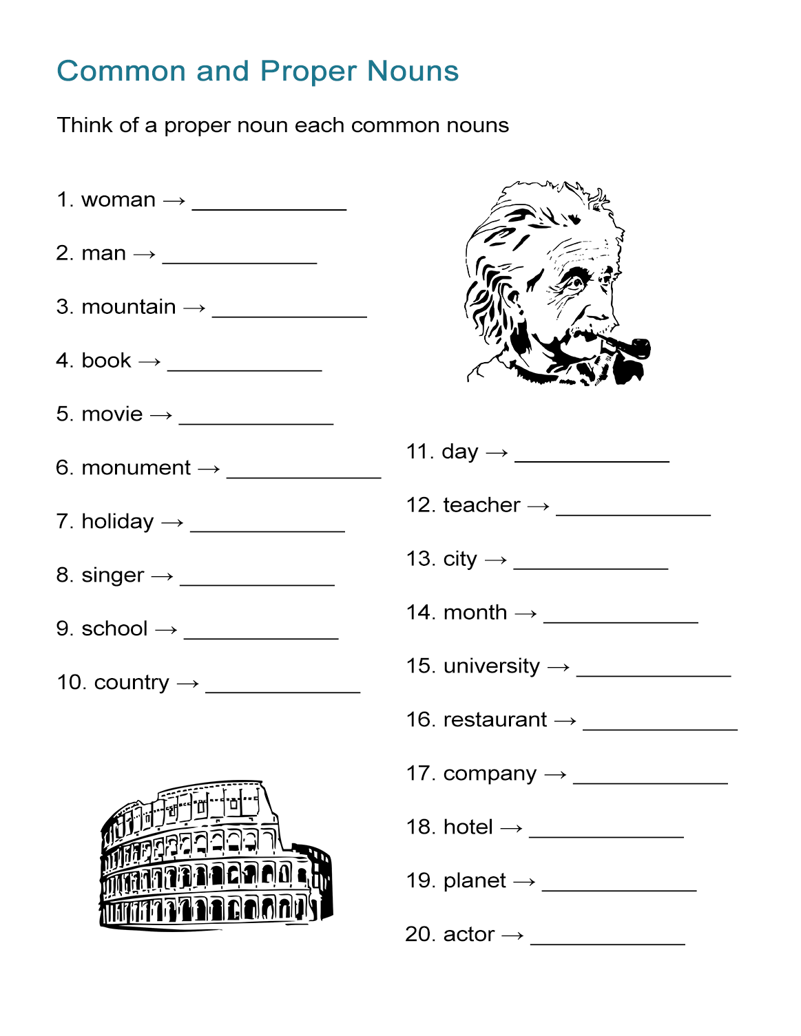 Common And Proper Nouns Worksheet ALL ESL Common And Proper Nouns Worksheet ALL ESL