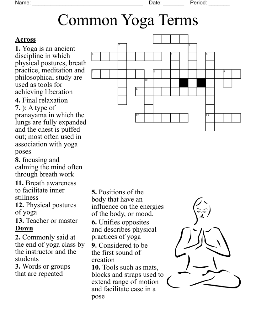 Common Yoga Terms Crossword WordMint Common Yoga Terms Crossword WordMint