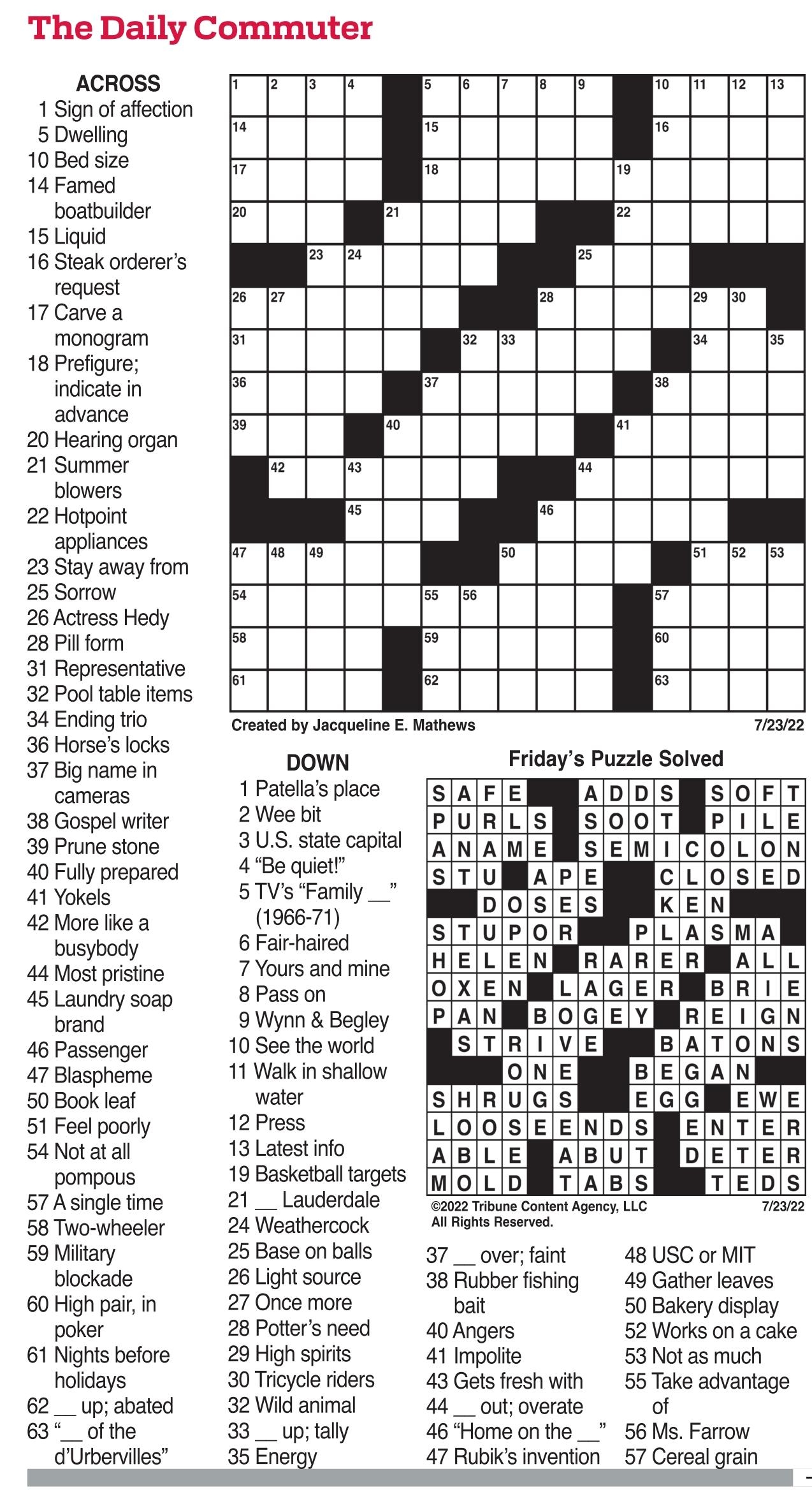Commuter Crossword Puzzles To Print Daily Commuter Stores Puzzle Chicago Tribune Commuter Crossword Puzzles To Print Daily Commuter Stores Puzzle Chicago Tribune