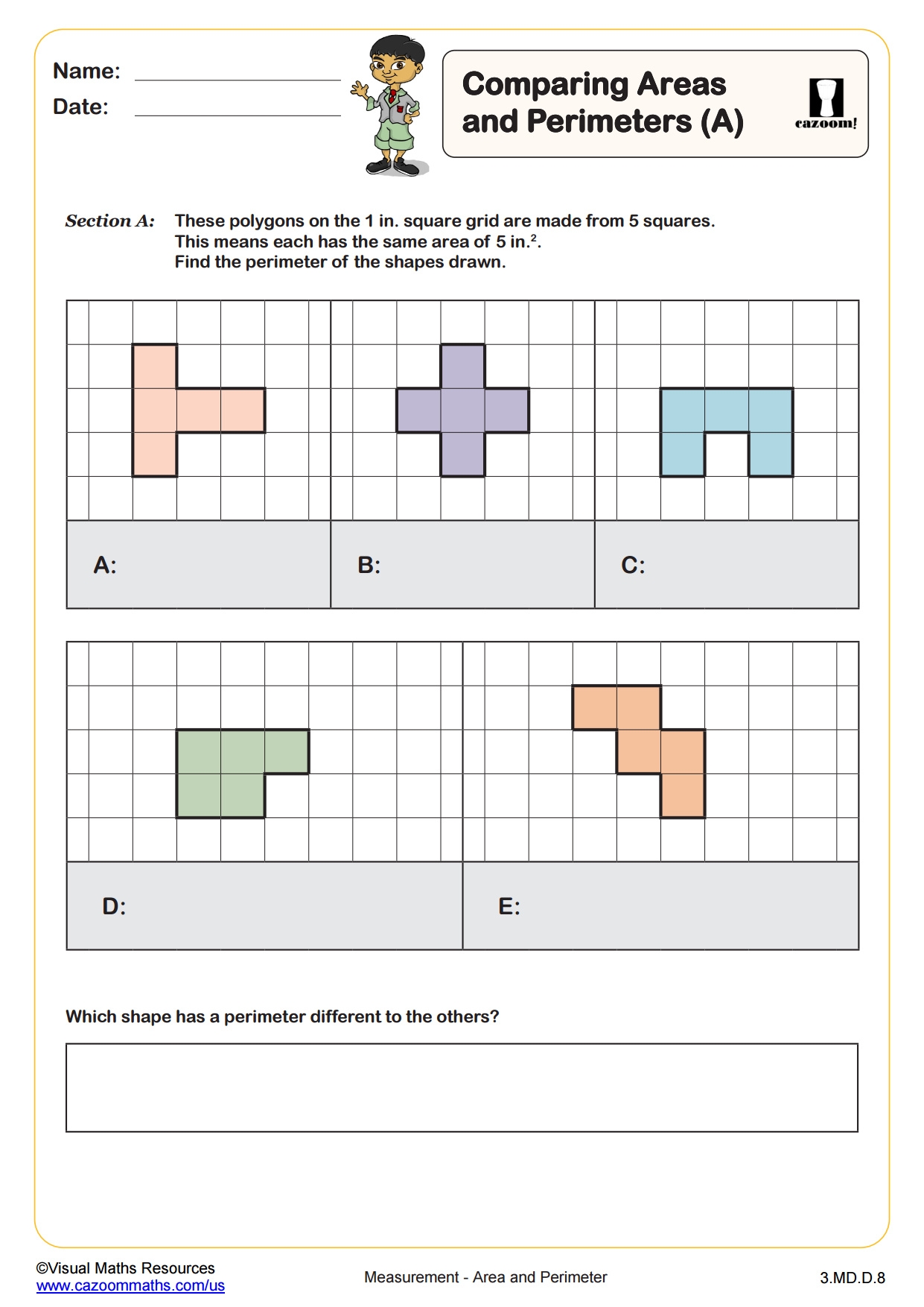 3rd grade area worksheets