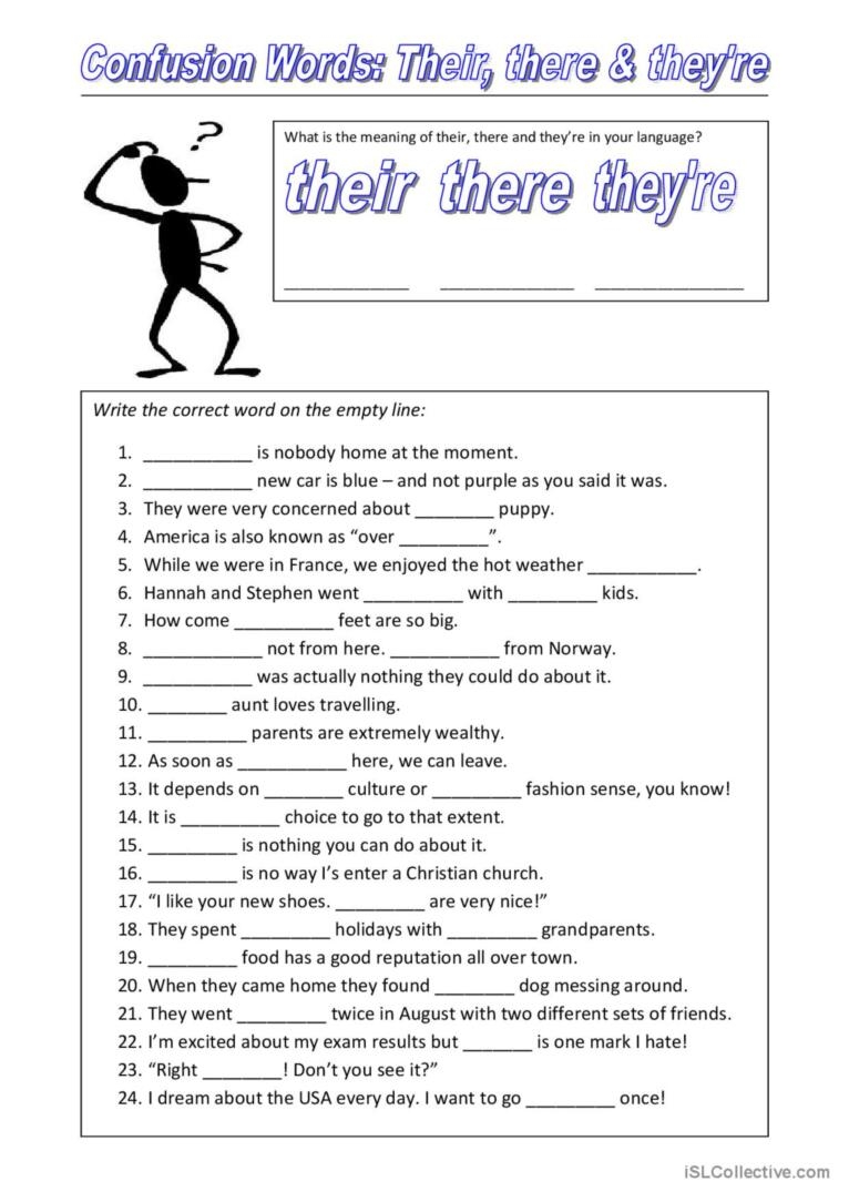 there their they're worksheet there their they're worksheet