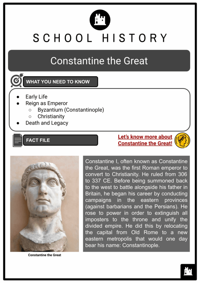 Constantine The Great Emperor Legacy Facts History Worksheets