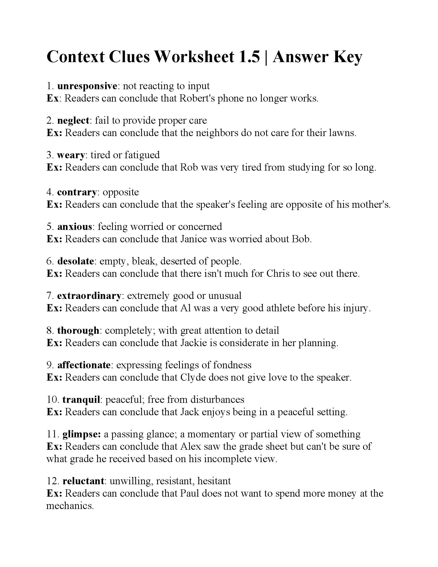 Context Clues Worksheet 1 5 Reading Activity Worksheets Library Context Clues Worksheet 1 5 Reading Activity Worksheets Library