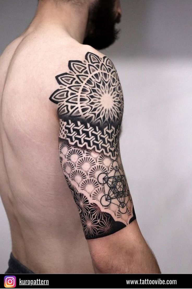 Cool Geometric Half sleeve Tattoo Cool Geometric Half sleeve Tattoo