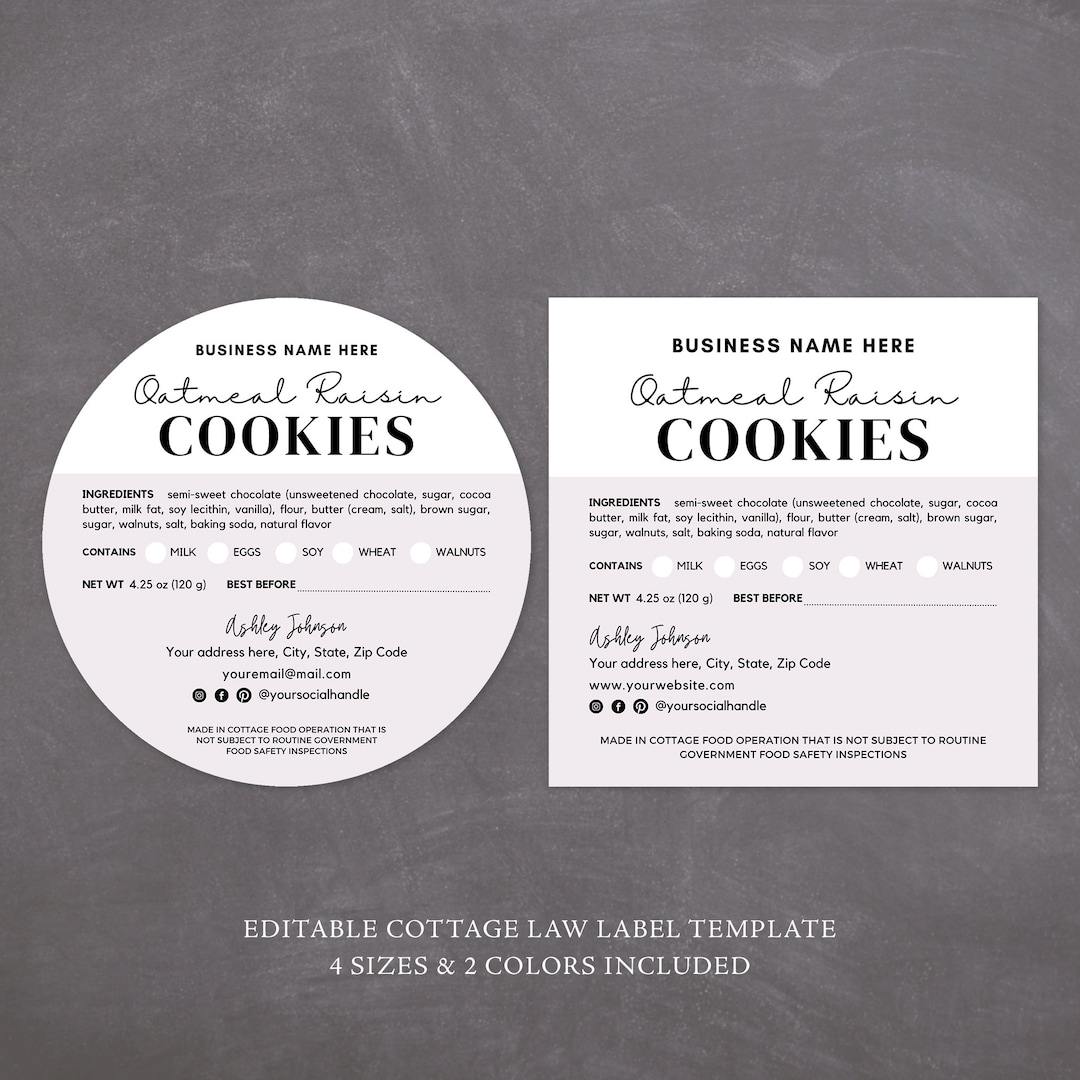 free printable cottage food label template free printable cottage food label template