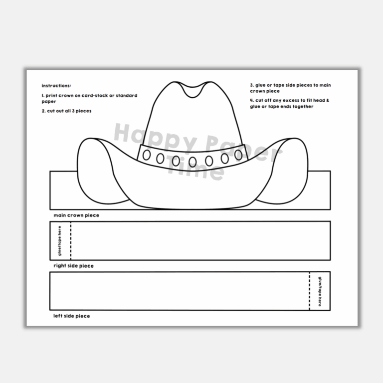 Cowboy Hat Paper Crown Printable Wild West Coloring Craft Activity For Kids Made By Teachers