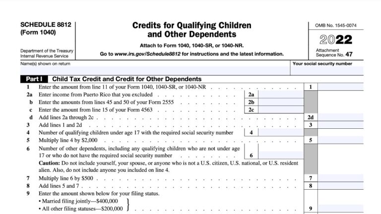 Credit Limit Worksheet A Walkthrough Schedule 8812 YouTube