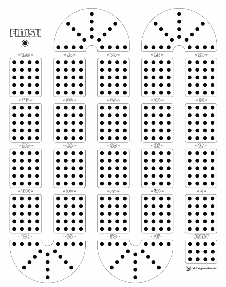Cribbage Board Template Cribbage Online