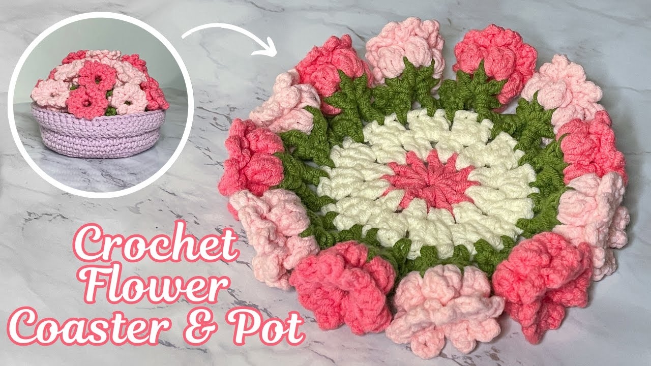 Crochet Flower Coasters And Pot Tutorial Part One Beautiful Crochet Project DIY YouTube Crochet Flower Coasters And Pot Tutorial Part One Beautiful Crochet Project DIY YouTube