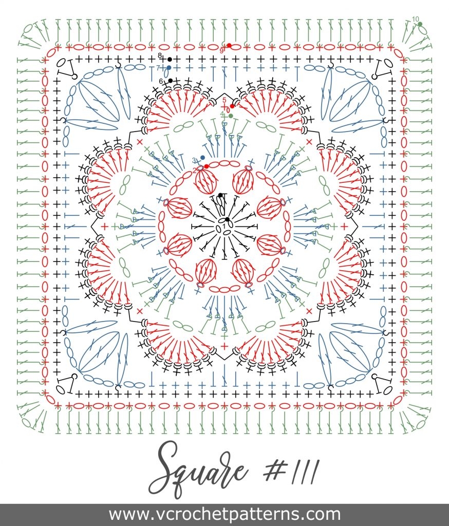 Crochet Granny Square Pattern Crochet Motif 111 Vcrochetpatterns Crochet Granny Square Pattern Crochet Motif 111 Vcrochetpatterns