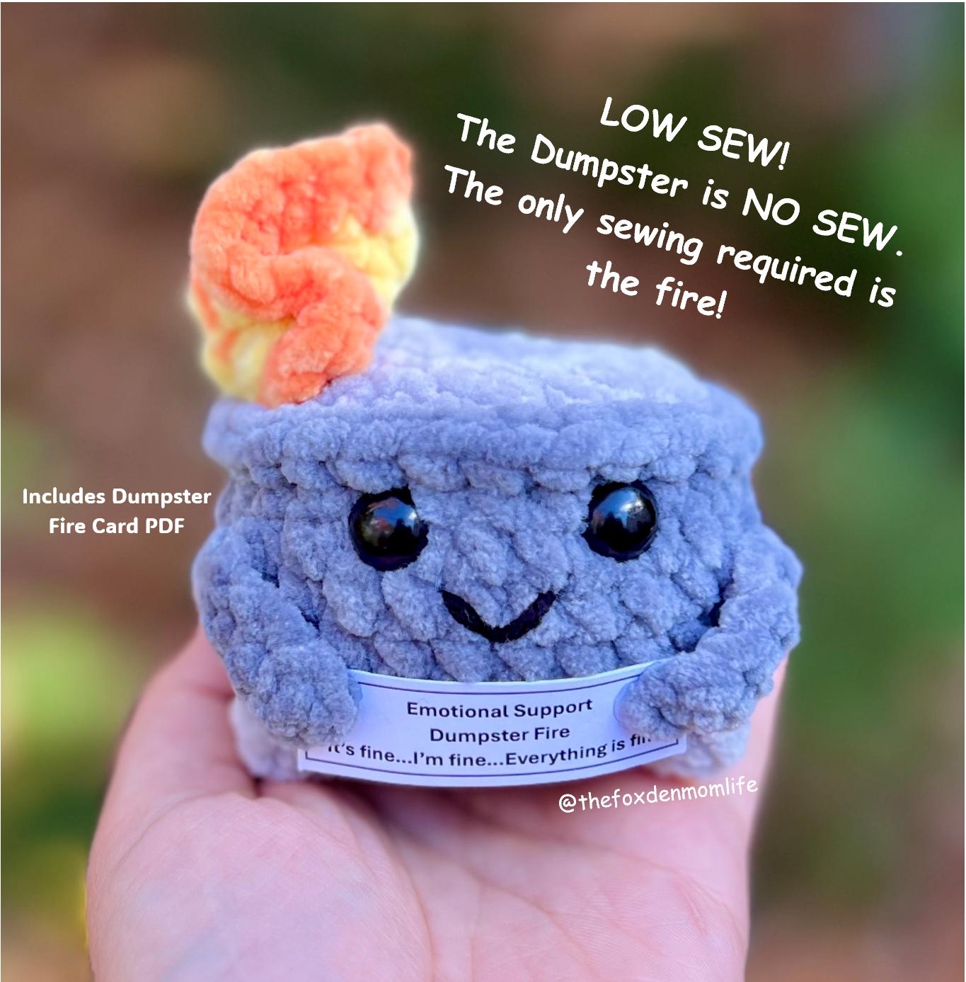 CROCHET PATTERN Emotional Support Dumpster Fire Etsy CROCHET PATTERN Emotional Support Dumpster Fire Etsy