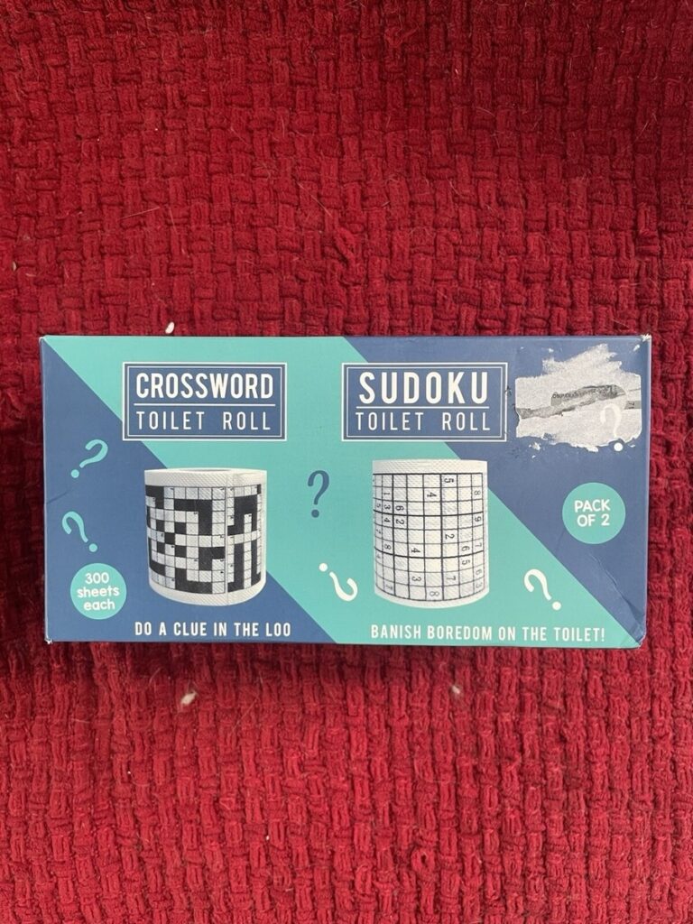 Crossword And Sudoku Toilet Paper Roll Novelty Gag Gift Fizz Creations New EBay
