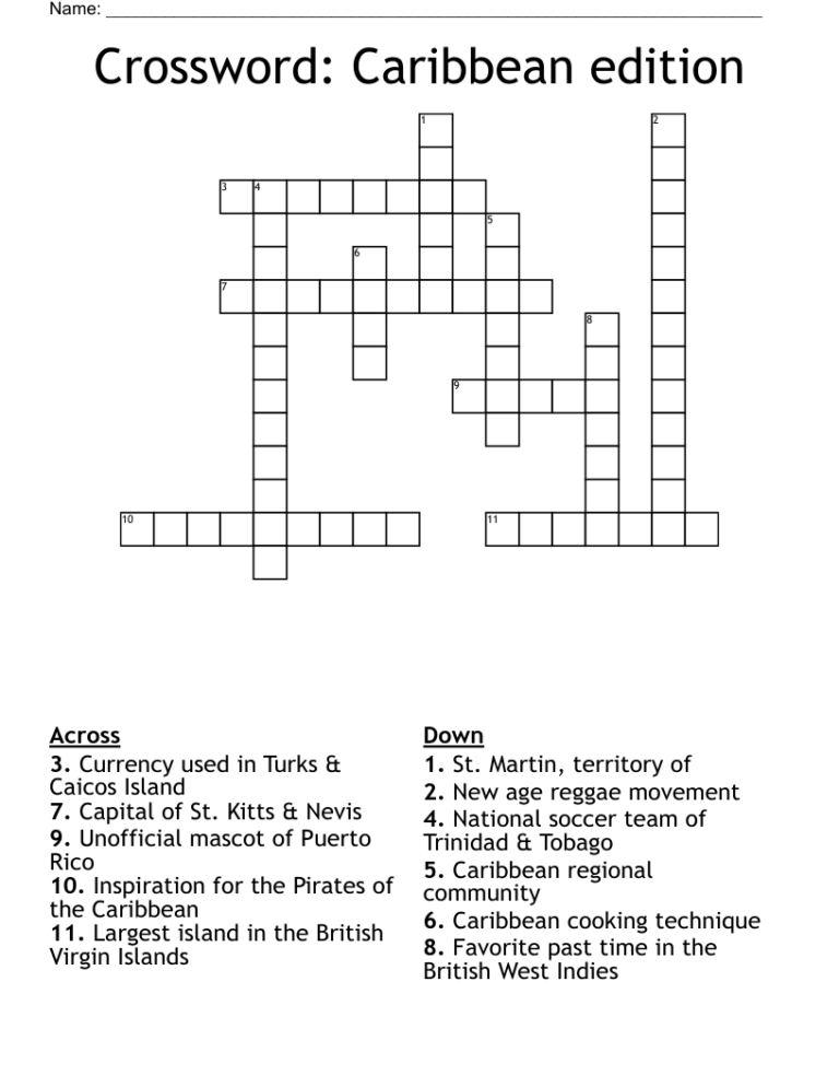 Crossword Caribbean Edition WordMint