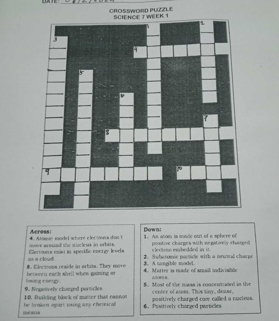 CROSSWORD PUZZLE SCIENCE 7 WEEK 1 Across 4 StudyX CROSSWORD PUZZLE SCIENCE 7 WEEK 1 Across 4 StudyX
