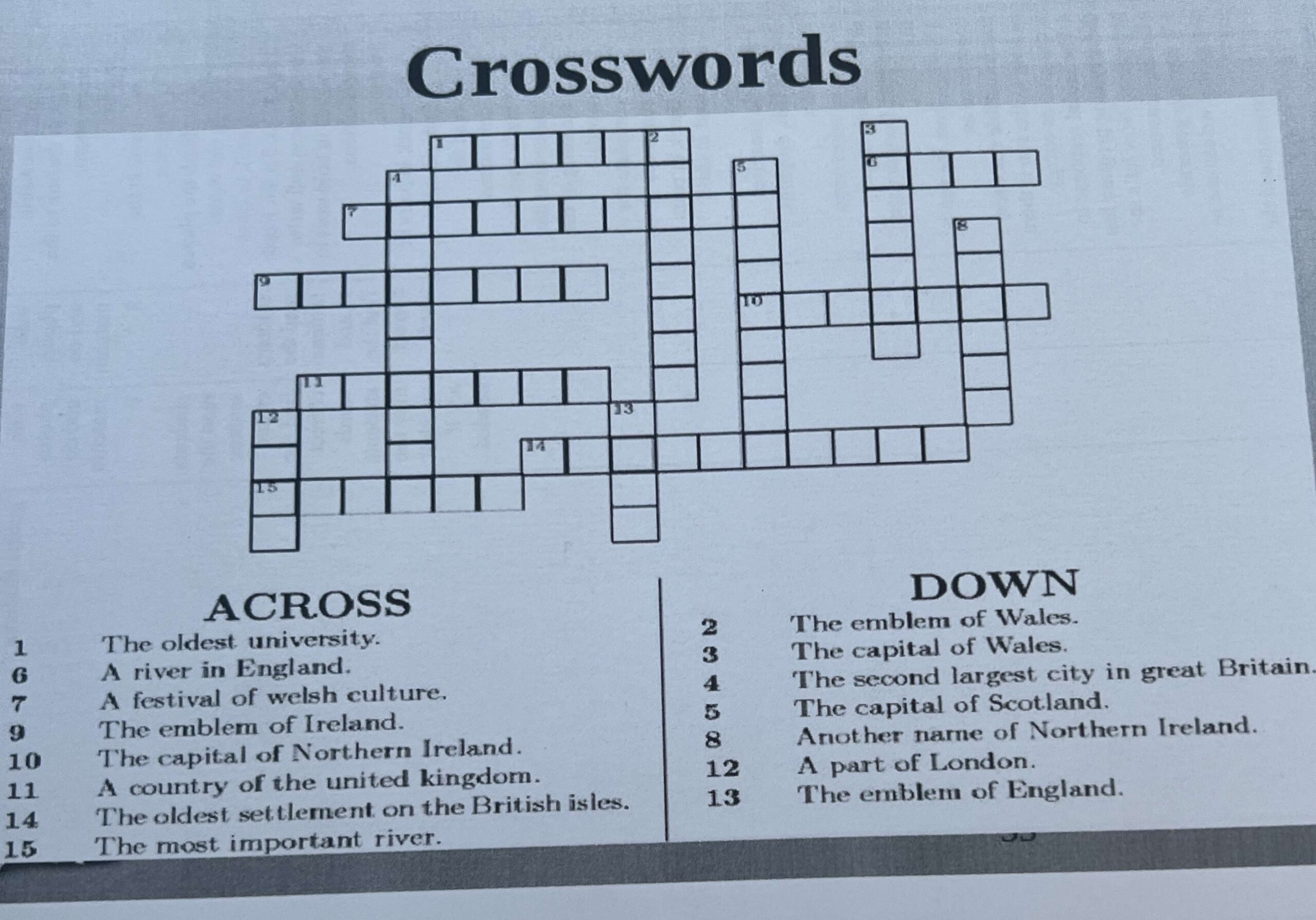 Crosswords ACROSS 1 The Oldest University StudyX Crosswords ACROSS 1 The Oldest University StudyX