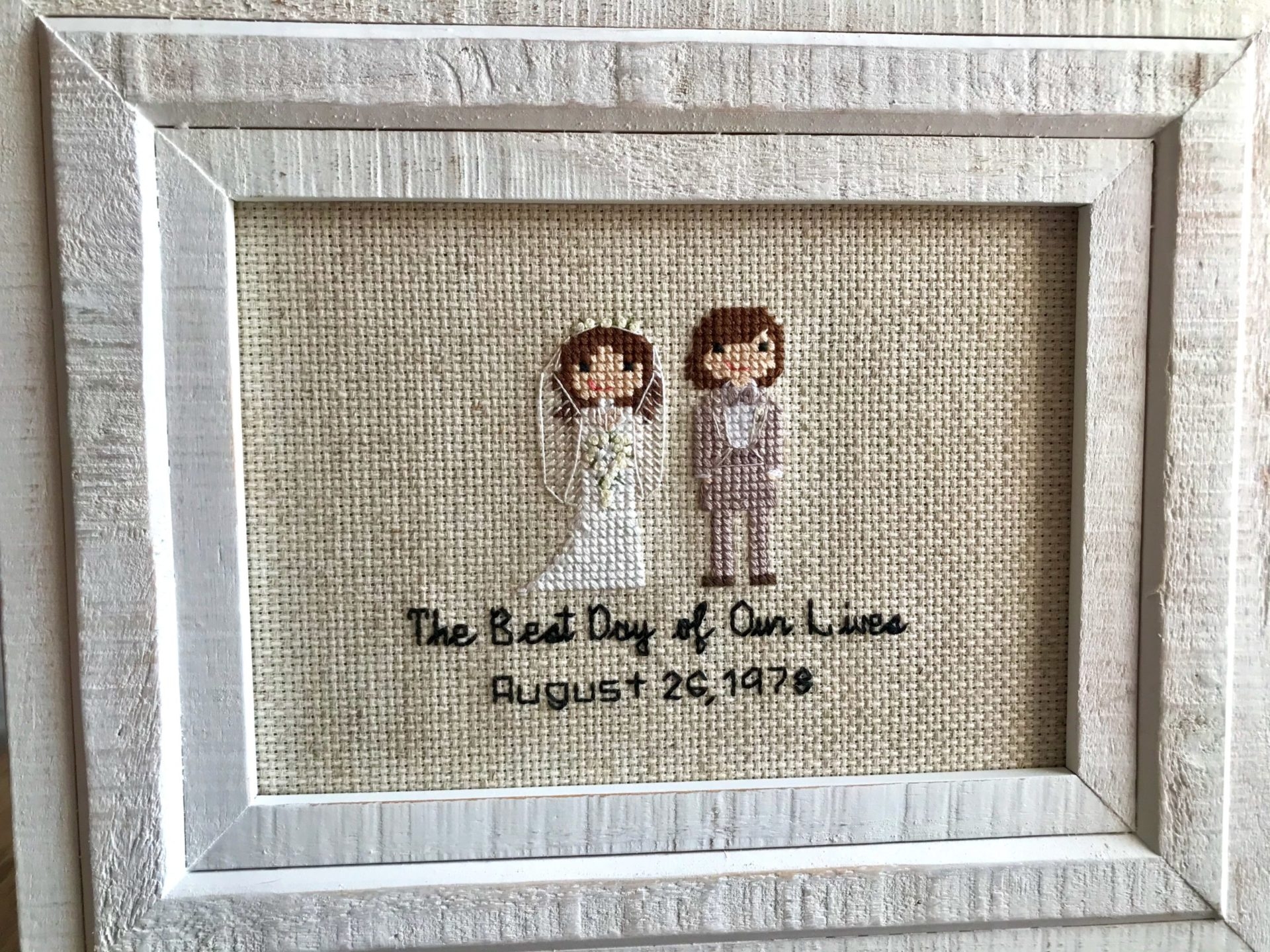 Custom Cross Stitch Wedding Anniversary Portrait Spouse ly Custom Cross Stitch Wedding Anniversary Portrait Spouse ly