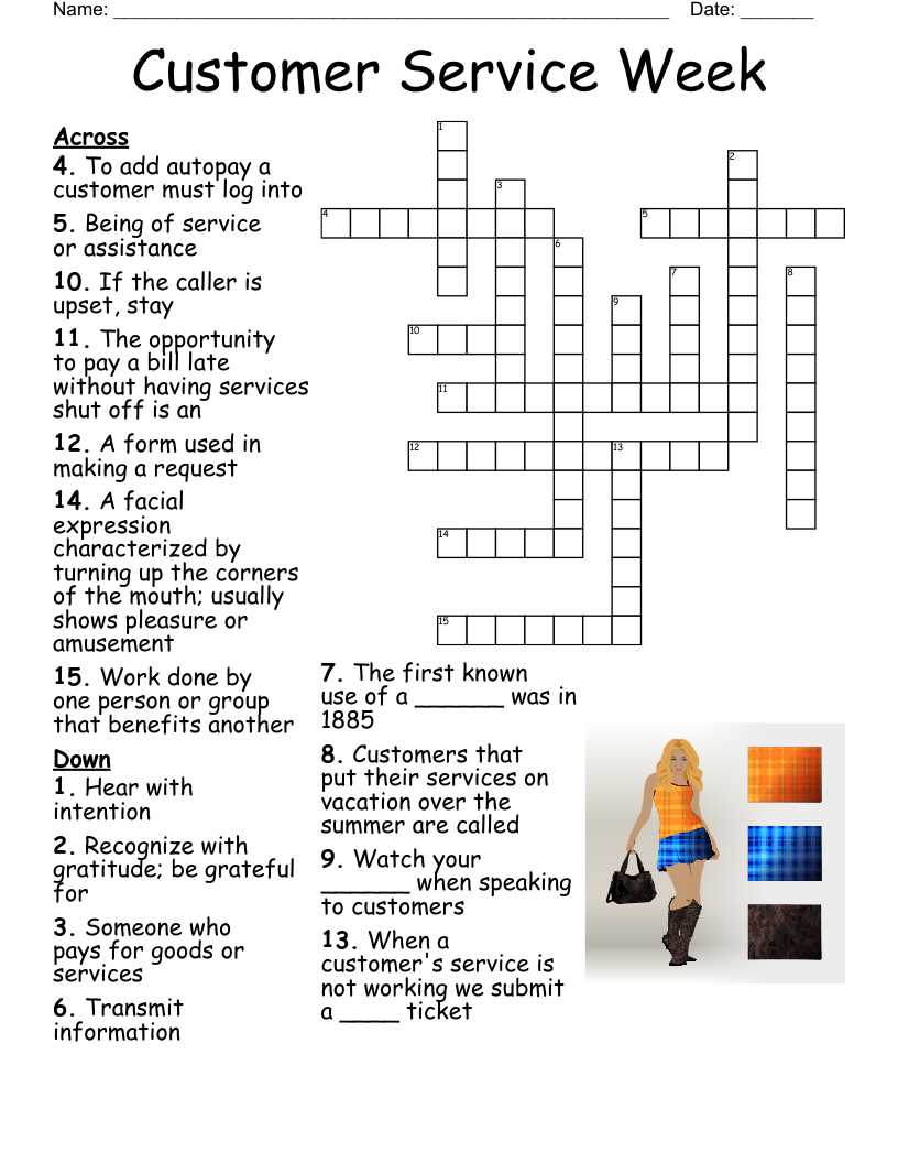 Customer Service Crossword WordMint Customer Service Crossword WordMint