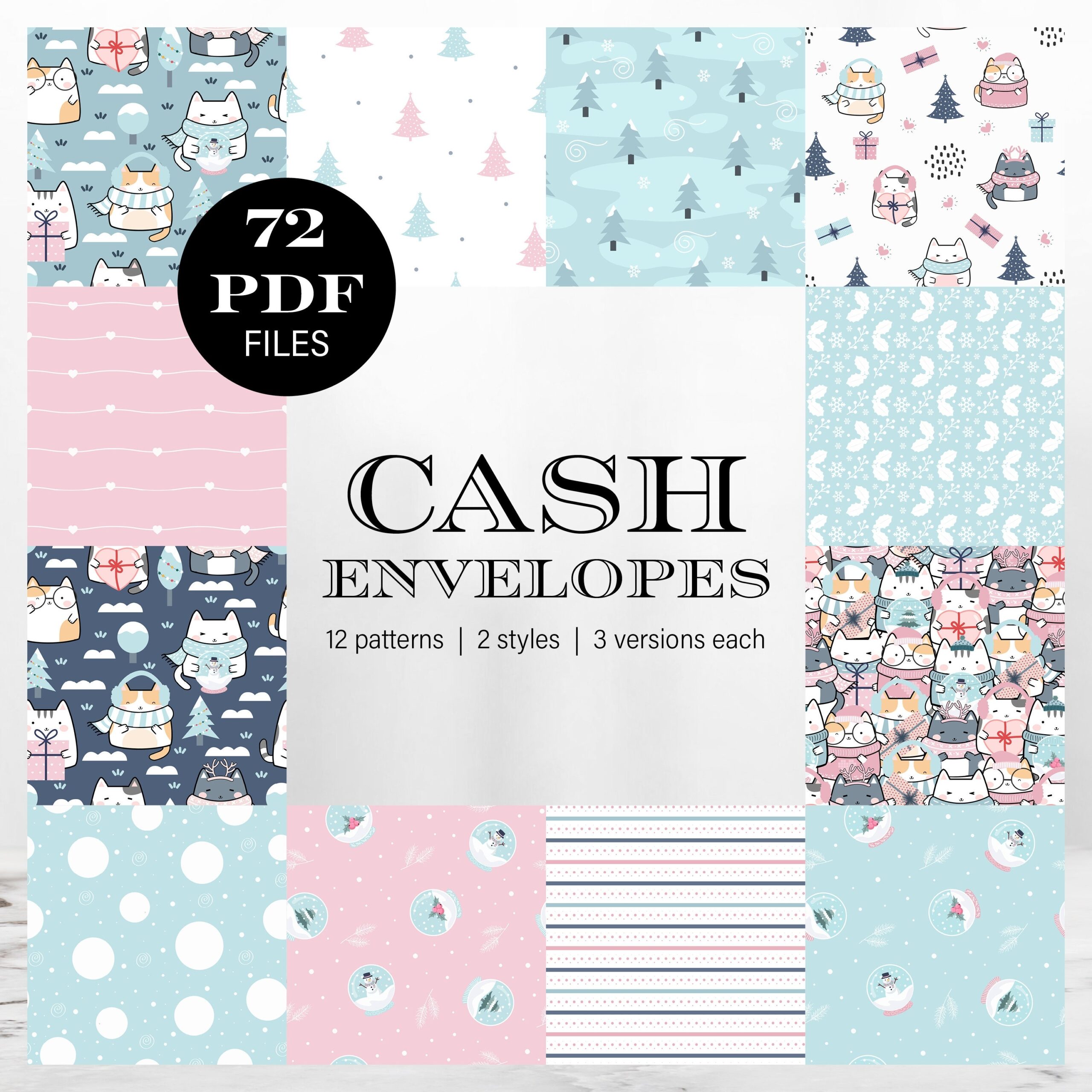 Cute Pastel Winter Cash Stuffing Envelope Template For Budget Binder By Paycheck Etsy Cute Pastel Winter Cash Stuffing Envelope Template For Budget Binder By Paycheck Etsy