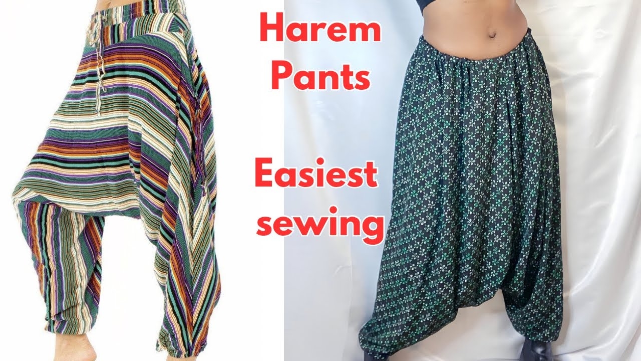 Cutting And Sewing Harem Pants The Easiest Way YouTube