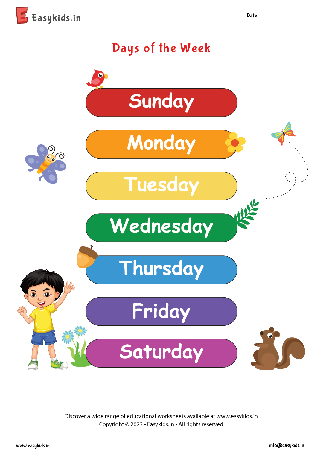 Days Of The Week EasyKids in Days Of The Week EasyKids in