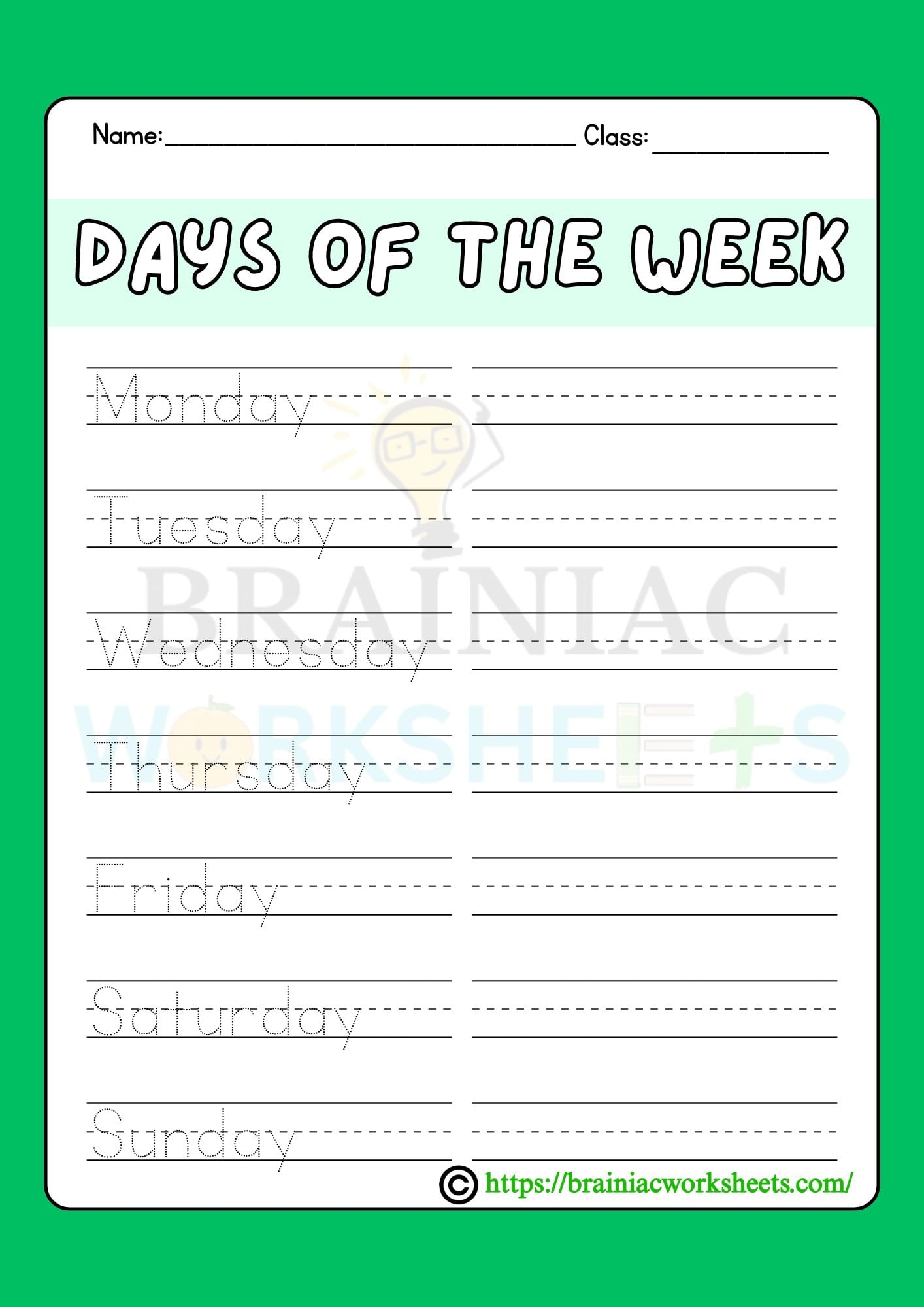 Days Of The Week Ukg English Worksheet Brainiac Worksheets Days Of The Week Ukg English Worksheet Brainiac Worksheets