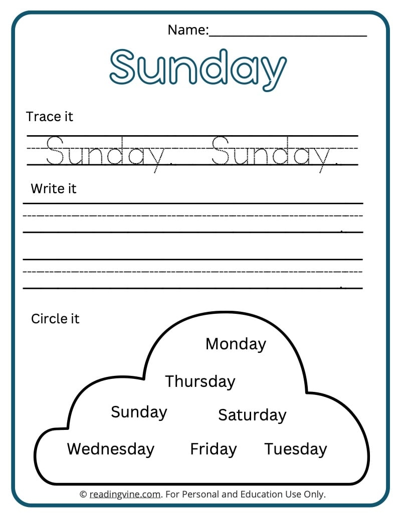 days of the week in english worksheet days of the week in english worksheet