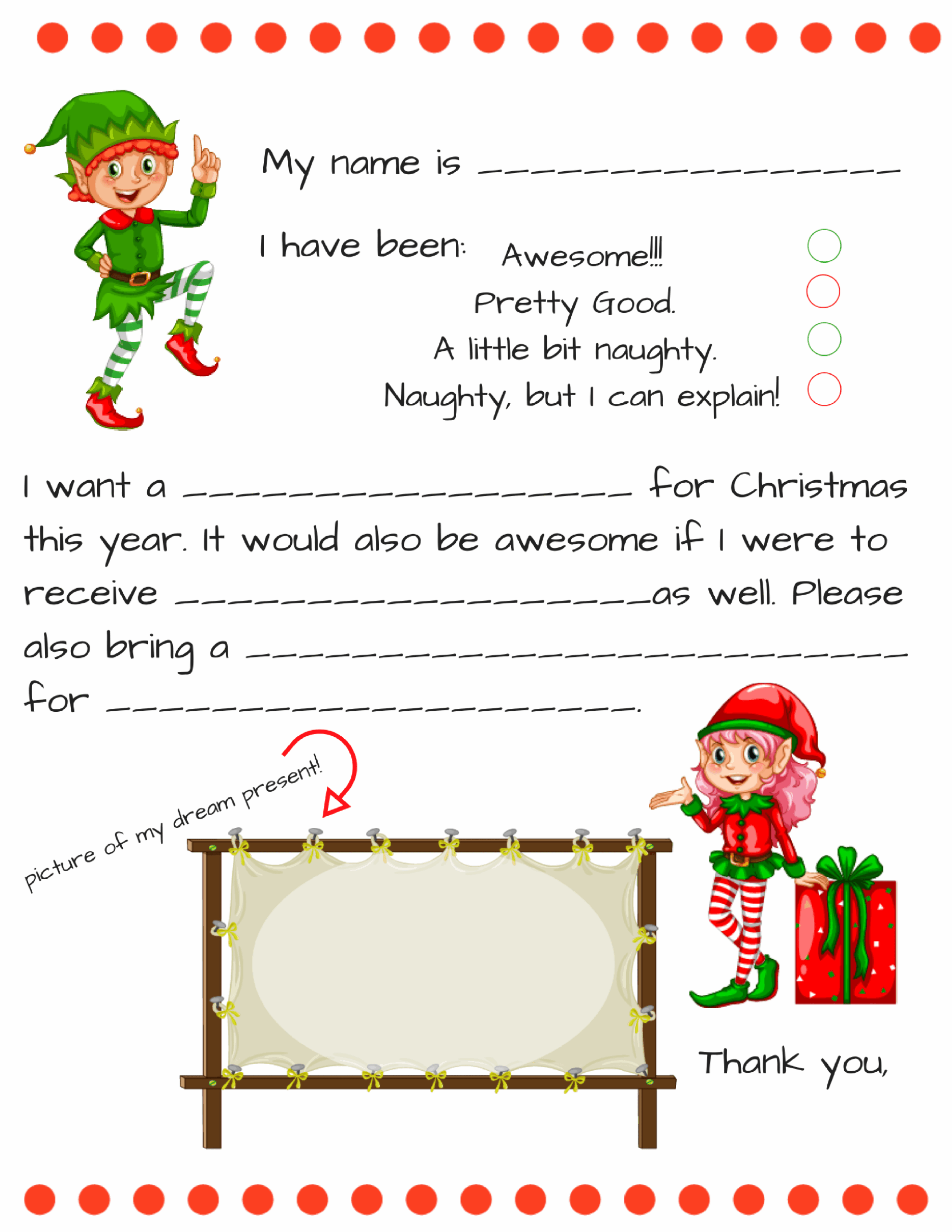 Dear Santa Fill In Letter Template Momdot Dear Santa Fill In Letter Template Momdot