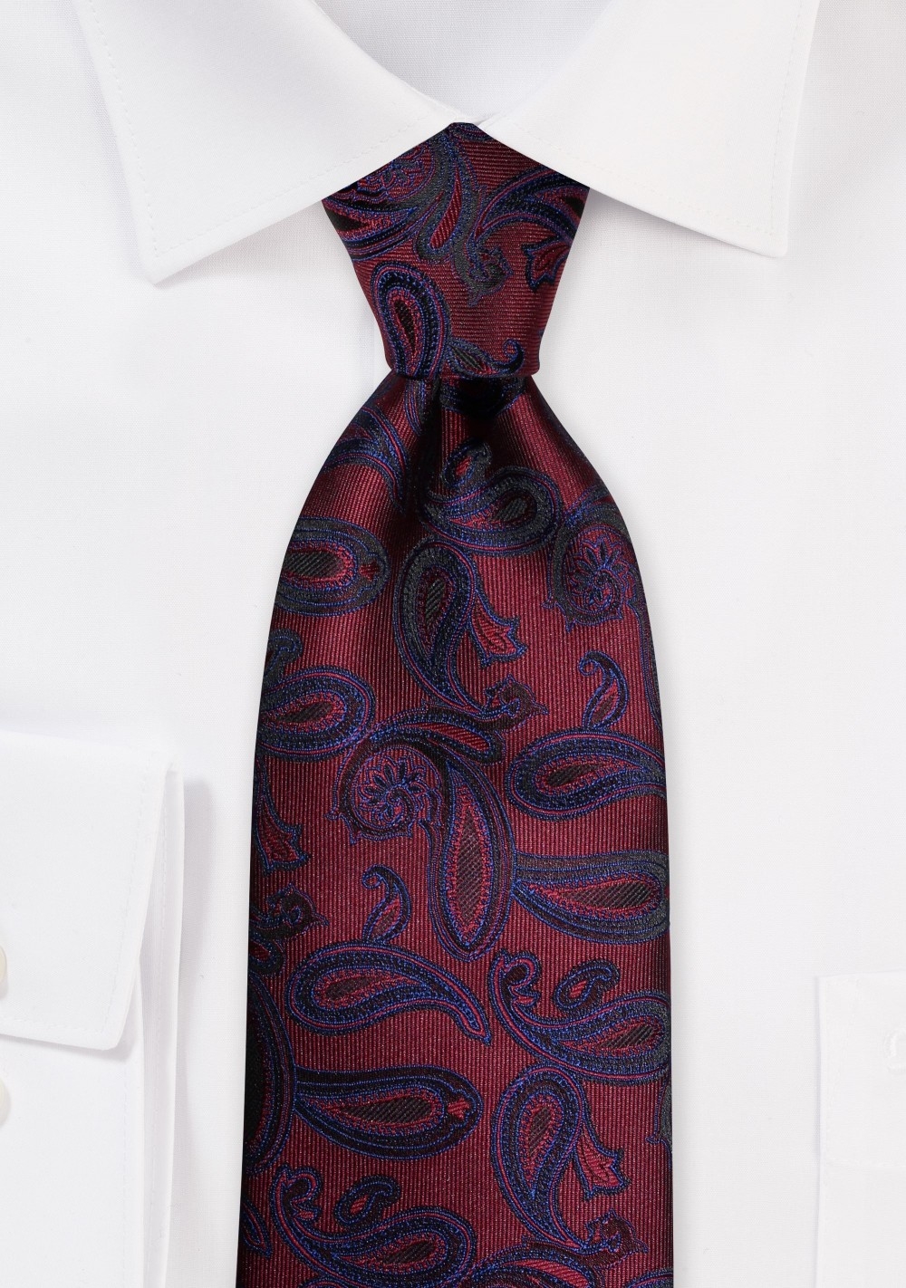 Designer Paisley Tie In Burgundy And Navy Cheap Neckties Designer Paisley Tie In Burgundy And Navy Cheap Neckties