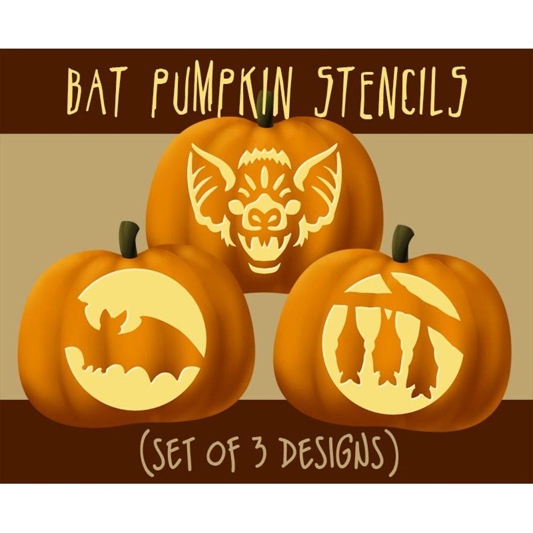 Digital Bat Pumpkin Stencils Halloween Jack o lantern Patterns Etsy Digital Bat Pumpkin Stencils Halloween Jack o lantern Patterns Etsy