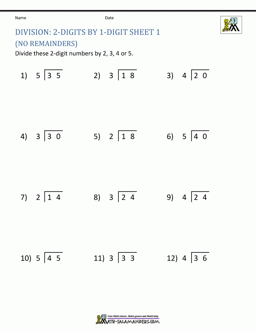 Division Worksheets 3rd Grade Division Worksheets 3rd Grade