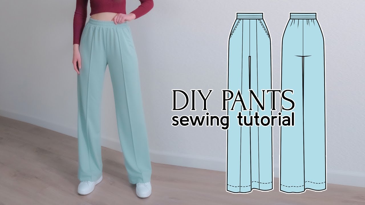 DIY Comfy Straight Leg Pants W Elastic Waistband PDF Sewing Pattern YouTube DIY Comfy Straight Leg Pants W Elastic Waistband PDF Sewing Pattern YouTube